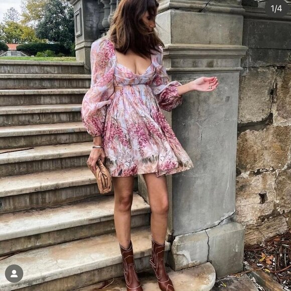 Urbani Moscow bralette floral cutout mini dress - Picture 3 of 11